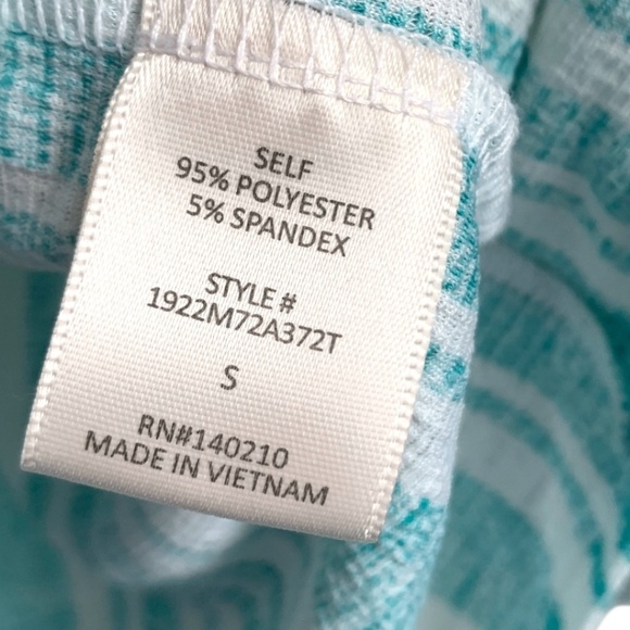 Tea, Please Women's Blouse Size Small Aqua White Stripes Shirt Tea Please - Picture 2 of 6